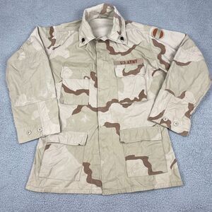 Vintage Military Jacket Mens Medium‎ Long Desert Storm Camo 1999 90s Combat USA